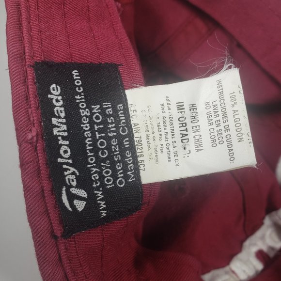 Taylor Made R7 Maroon Embroidered Strap Back Adjustable Dad Style Hat Cap - Picture 6 of 6